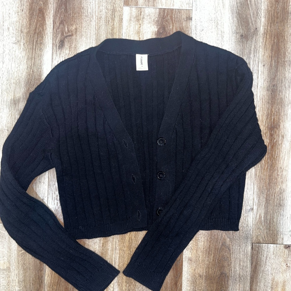 Abound Black Cropped Cardigan
